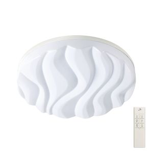 Arena Ceiling / Wall Light Medium Round 40W LED IP44,Tuneable 3000K-6500K,3200lm,Dimmable via RF Remote Ctrl Matt White / Acrylic,3yrs Warranty