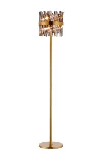 Asner 8 Light G9, Floor Lamp, Brass / Smoke