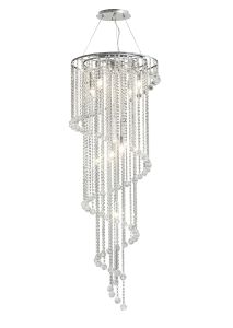 Atla Pendant Spiral 9 Light E14 Polished Chrome/Crystal Item Weight: 15kg