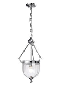 Aubrey Pendant 1 Light E27 Polished Chrome/Glass