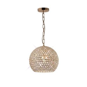 Ava Pendant 5 Light G9 French Gold/Crystal