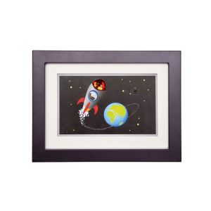 (DH) Bambino Rocket In Space, Black Frame Red Crystal