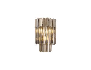 Brewer 27.5 x H41cm Wall 3 Light E14, Polished Nickel / Smoke Sculpted Glass