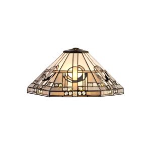 Calpe, Tiffany 40cm Shade Only Suitable For Pendant/Ceiling/Table Lamp, White/Grey/Black/Clear Crystal