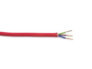 Cavo 1m Red Braided 3 Core 0.75mm Cable VDE Approved (qty ordered will be supplied as one continuous length)