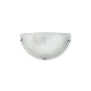 Clester 1 Light E27 Flush Wall Lamp, Polished Chrome With Frosted Alabaster Glass