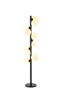 Cisko Floor Lamp, 11 x G9, Satin Black, Opal Glass