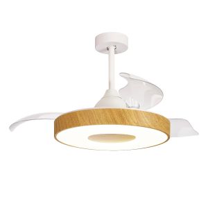 Coin Air 60W LED Dimmable Ceiling Light With Built-In 30W DC Reversible Fan, Wood, 3300lm, 5yrs Warranty
