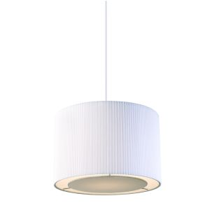 Endon COLETTE-S-WH Colette Single Pendant White Fabric/Polished Chrome Plate Finish