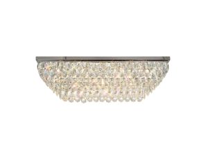 Coniston Linear Flush Ceiling, 11 Light E14, Polished Chrome/Crystal Item Weight: 21.8kg