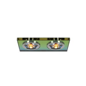 Crystal Dual Head Downlight Rectangle Rim Only Spectrum, 2 x IL30800 REQUIRED TO COMPLETE THE ITEM, Cut Out: 144x62mm