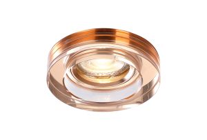 Crystal Downlight Deep Round Rim Only Rose Gold, IL30800 REQUIRED TO COMPLETE THE ITEM, Cut Out: 62mm