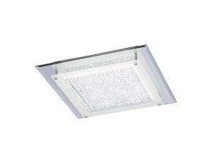 Cristal Flush Light 36cm Square 18W LED 4000K, 1800lm, Polished Chrome / Cristal, 3yrs Warranty