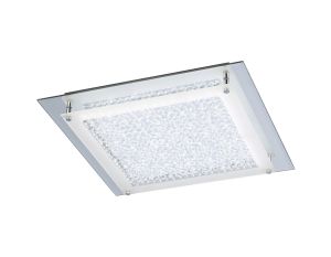 Cristal Flush Light 42cm Square 21W LED 4000K, 2100lm, Polished Chrome / Cristal, 3yrs Warranty