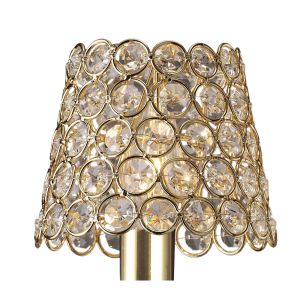 Clip On Crystal Ring Shade French Gold