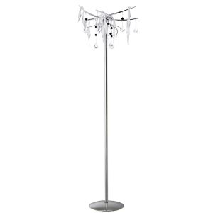 Cygnet Floor Lamp 6 Light G4 Polished Chrome/White Glass/Crystal, NOT LED/CFL Compatible Item Weight: 15kg