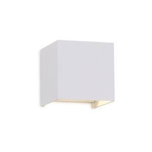 Davos Square Wall Lamp, 2 x 6W LED, 3000K, 1100lm, IP54, Sand White, 3yrs Warranty