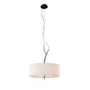 Eve Single Pendant 3 Light E27, Polished Chrome With White Round Shade