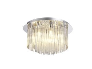 Faxton Ceiling Light, 6 x G9, IP44, Polished Chrome/Clear Glass