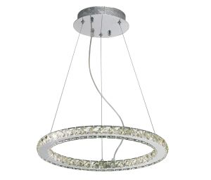 Galaxy Pendant Round Small 27W LED 4000K Polished Chrome/Crystal