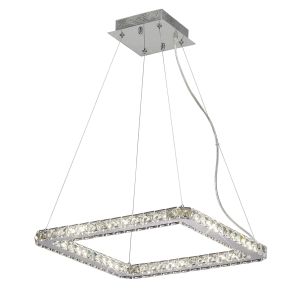 Galaxy Pendant Square Small 24W LED 4000K Polished Chrome/Crystal