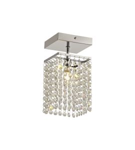 Galaxy Ceiling Light, 1 x G9, IP44, Polished Chrome/Crystal