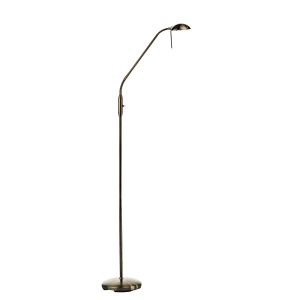 Journal 1 Light G9 Antique Brass Floor/Task Lamp With Bendable Stem & Head With Toggle Switch