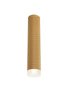 Jovis 1 Light 30cm Surface Mounted Ceiling GU10, Champagne Gold/Acrylic Ring