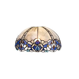 Kaka Tiffany 30cm Non-electric Shade Suitable For Pendant/Ceiling/Table Lamp, Blue/Crystal. Suitable For E27 or B22 Pendants