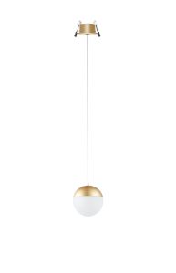 Kilda 1 Light Recessed Pendant, 10W LED, 3000K, 800lm, Gold, 3yrs Warranty