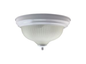 White Finish Flush Fitting 2 X 60W