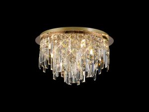 Maddison Ceiling Round 6 Light G9 French Gold/Crystal