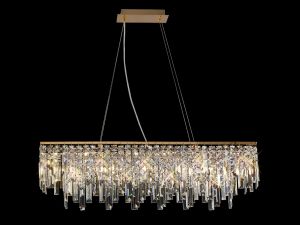 Maddison Pendant Linear 6 Light G9 French Gold/Crystal