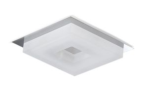 Marcel Recessed Down Light 6W LED Square 3000K IP44, 550lm, Polished Chrome/Frosted Acrylic, Cut Out: 70mm, Driver Included, 3yrs Warranty