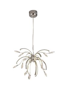 Marissa Medium Pendant, 12 x 2.5W LED, 3000K, 1243lm, Polished Chrome, 3yrs Warranty