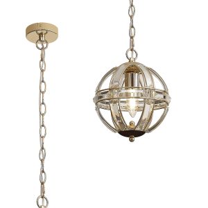 Meteor Extra Small Round Pendant, 1 Light E27, French Gold