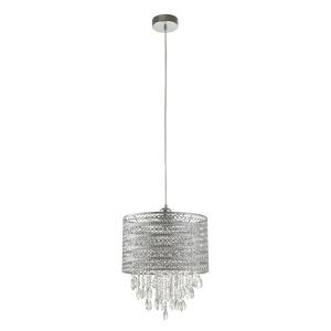 Endon NE-HAREWOOD-CH Harewood Single Pendant Polished Chrome Plate/Clear Glass Finish