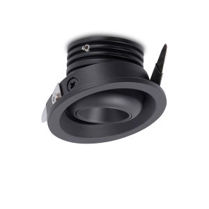 Neptuno Recessed Spotlight Mini Swivel, 3W LED, 3000K, 210lm, Black, 3yrs Warranty