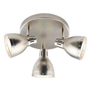 Osaka 3 Light  E14 Antique Chrome Adjustable Flush Ceiling Spotlight