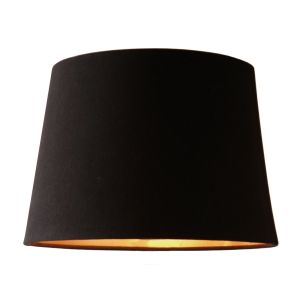 Pineapple Black Satin Tapered 30cm Drum Shade With Gold Lining (Shade Only)