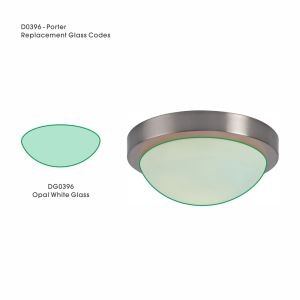 Porter Replacement Medium Opal White Glass For D0396 & D0772
