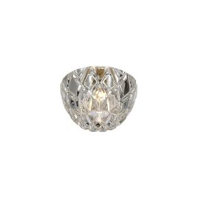 Ria G9 Diamond Faceted Round Downlight 1 Light Polished Chrome/Crystal - IL31843CH, Cut Out: 60mm