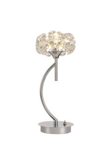 Riptor 1 Light G9 Vertical Table Lamp And Crystal Shade, Polished Chrome