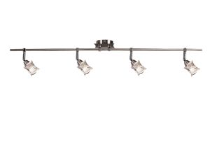 Rosa Del Desierto Linear Spot 4 Light G9 With Adjustable Heads, Satin Nickel