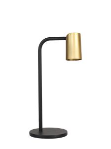 Sal Small Table Lamp With Inline Switch 1 Light GU10, Satin Gold/Matt Black