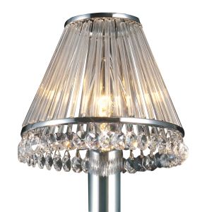 Crystal Clip-On Shade With Clear Glass Rods Polished Chrome/Crystal