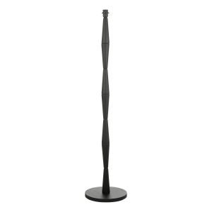 Sierra 1 Light E27 Black Solid Wood Geometric Floor Lamp With Inline Foot Switch (Base Only)