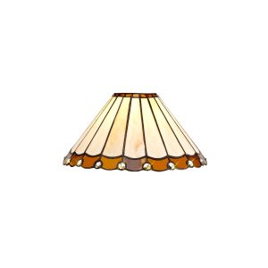 Sonoma Tiffany 30cm Non-Electric Shade, Amber/Ccrain/Crystal. Suitable For E27 or B22 Pendants