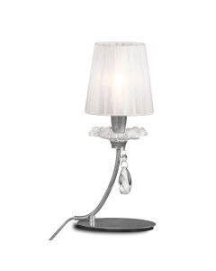 Sophie Table Light, 1 x E14 (Max 20W), Silver Painting, White Shade