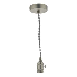 Accessory 1 Light E14 Adjustable Suspension Antique Chrome With Grey Braided Cable